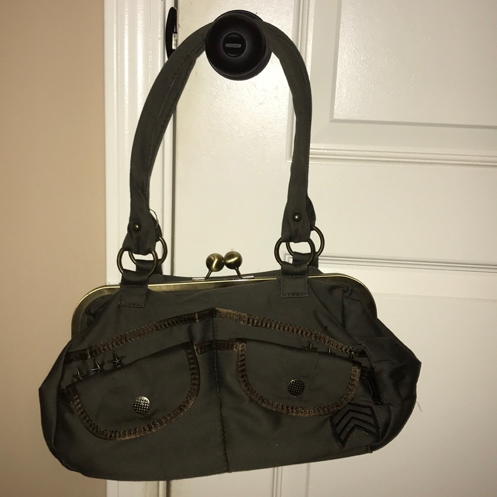 Army green purse.